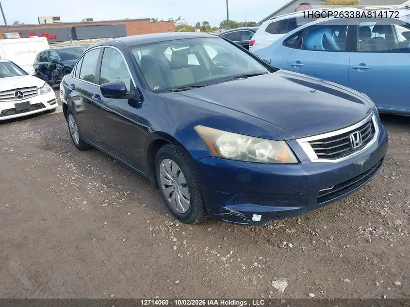 HONDA ACCORD 2008, VIN 1HGCP26338A814172