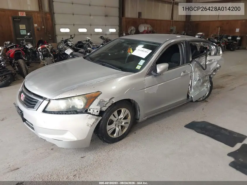 2008 HONDA ACCORD VIN 1HGCP26428A014200 — фото 2