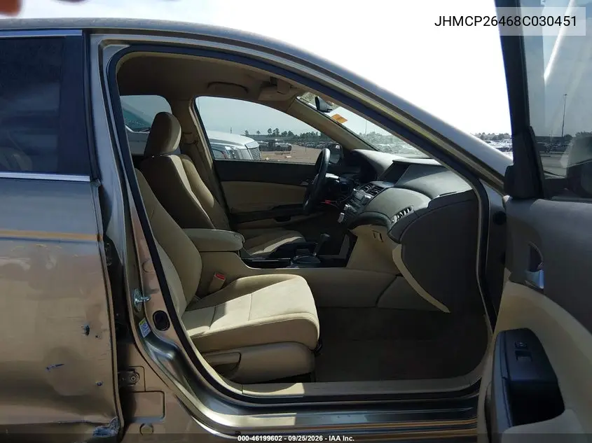2008 HONDA ACCORD VIN JHMCP26468C030451 — фото 5