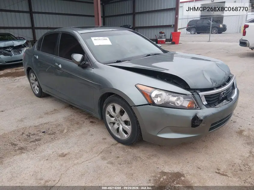 HONDA ACCORD 2008, VIN JHMCP268X8C068770
