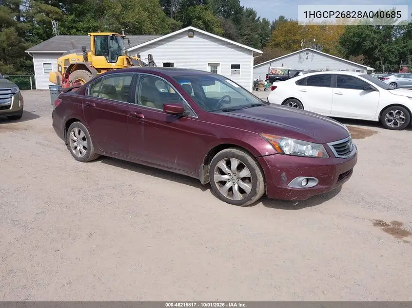 HONDA ACCORD 2008, VIN 1HGCP26828A040685