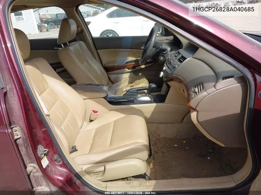 2008 HONDA ACCORD VIN 1HGCP26828A040685 — фото 5