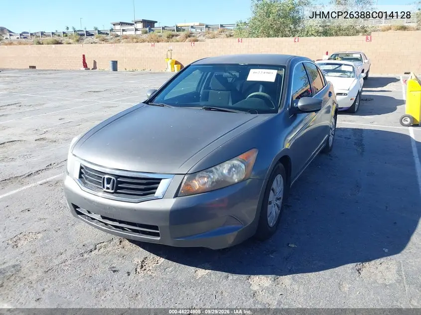 2008 HONDA ACCORD VIN JHMCP26388C014128 — фото 2