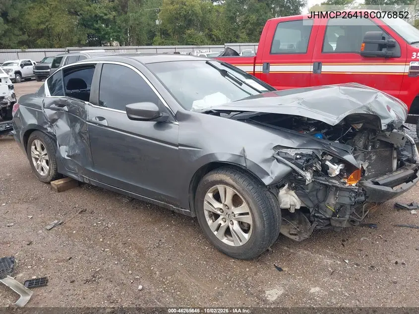 HONDA ACCORD 2008, VIN JHMCP26418C076852