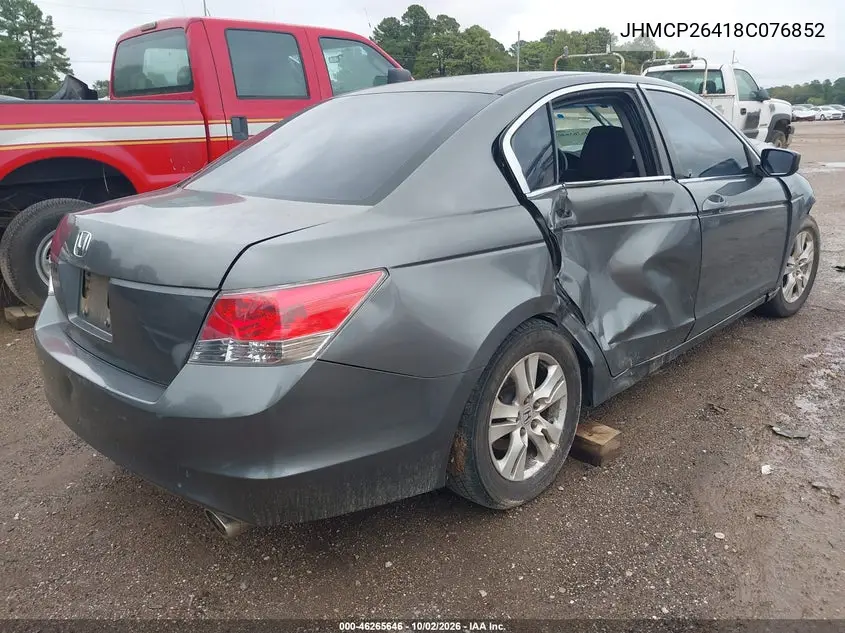 2008 HONDA ACCORD VIN JHMCP26418C076852 — фото 4