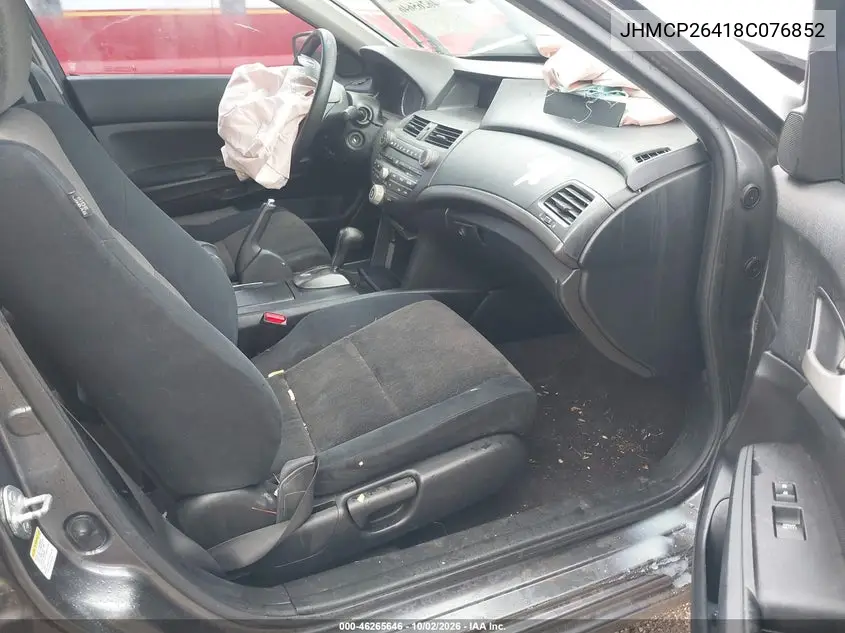 2008 HONDA ACCORD VIN JHMCP26418C076852 — фото 5