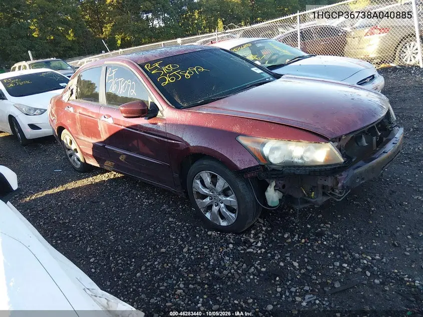 HONDA ACCORD 2008, VIN 1HGCP36738A040885