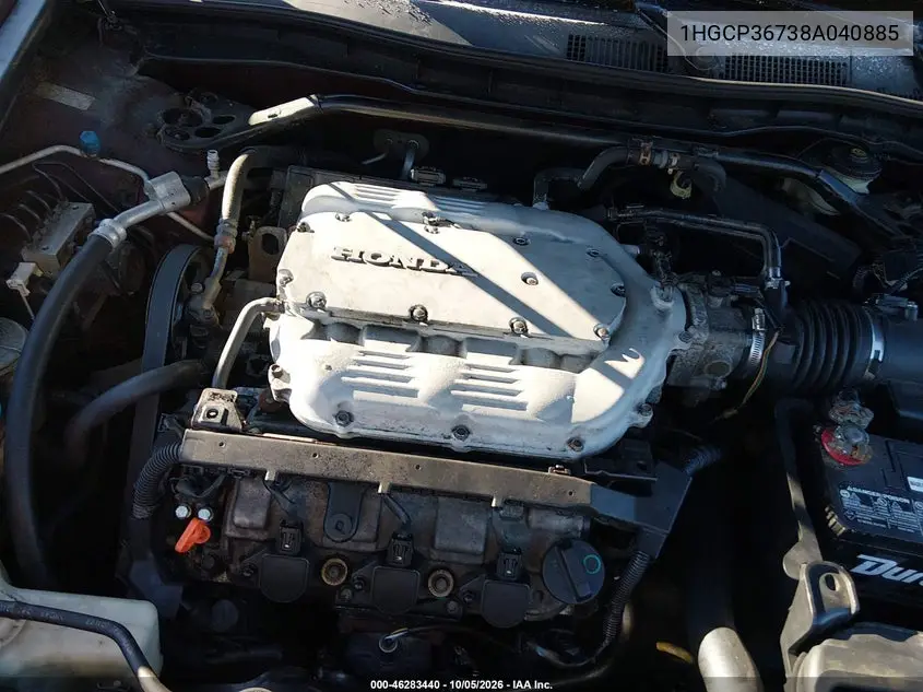 2008 HONDA ACCORD VIN 1HGCP36738A040885 — фото 10