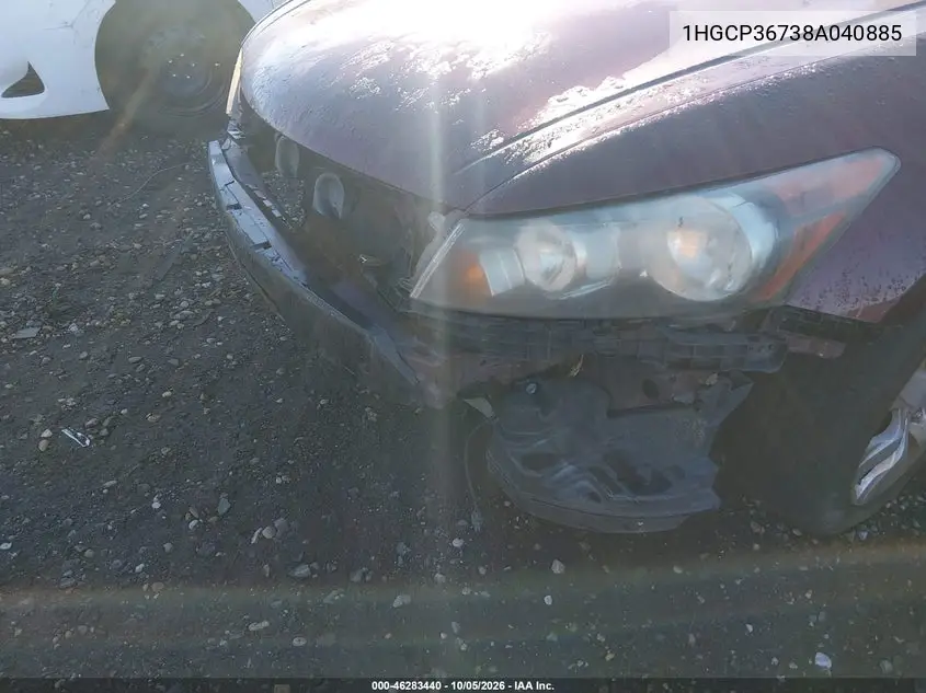 2008 HONDA ACCORD VIN 1HGCP36738A040885 — фото 6