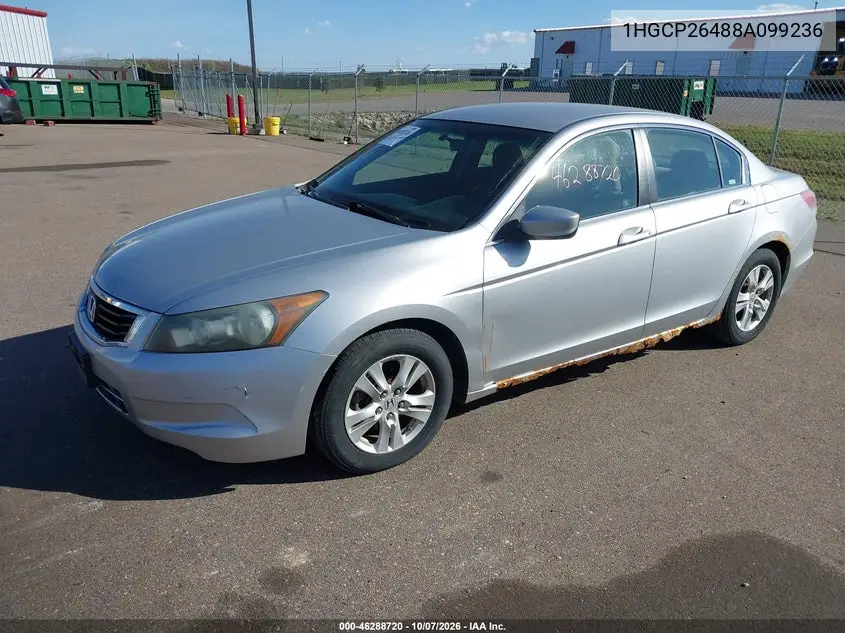 2008 HONDA ACCORD VIN 1HGCP26488A099236 — фото 2