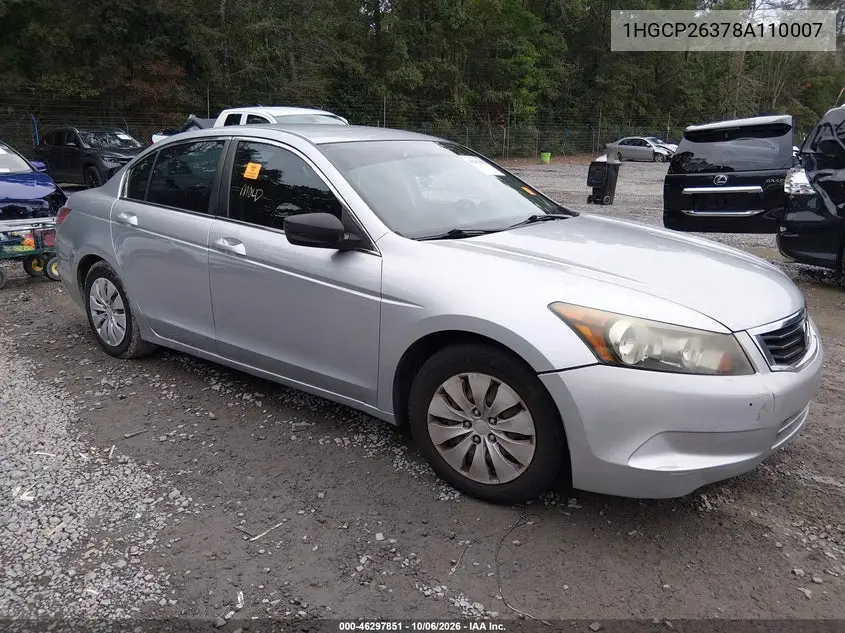 HONDA ACCORD 2008, VIN 1HGCP26378A110007