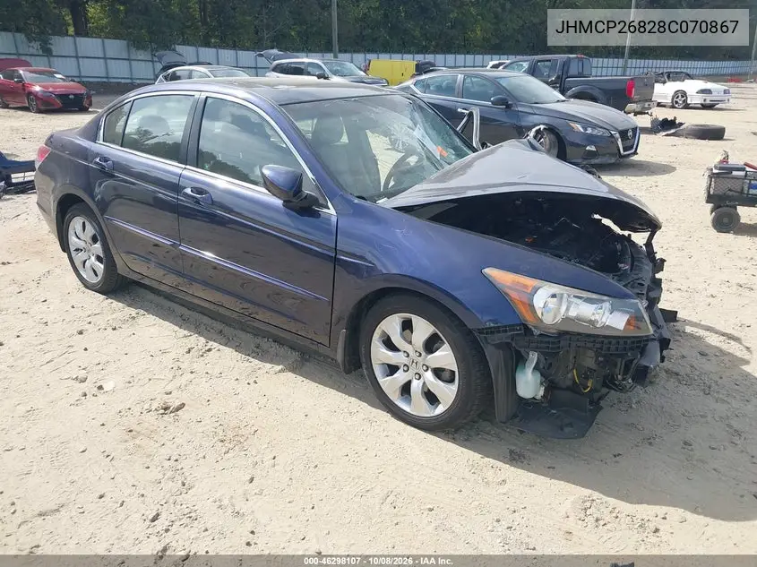 HONDA ACCORD 2008, VIN JHMCP26828C070867
