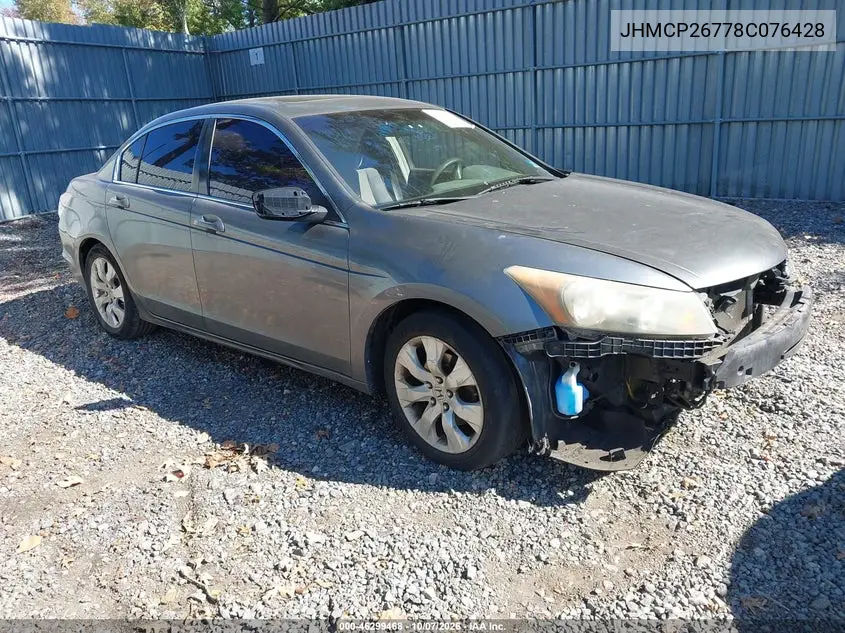 HONDA ACCORD 2008, VIN JHMCP26778C076428