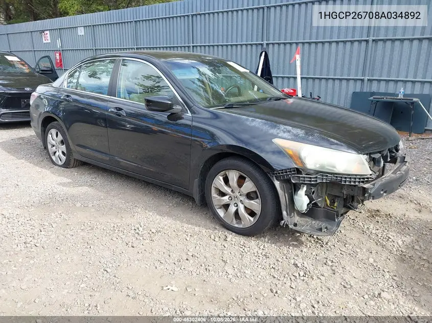 HONDA ACCORD 2008, VIN 1HGCP26708A034892
