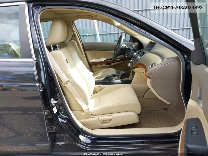 2008 HONDA ACCORD VIN 1HGCP26708A034892 — фото 5