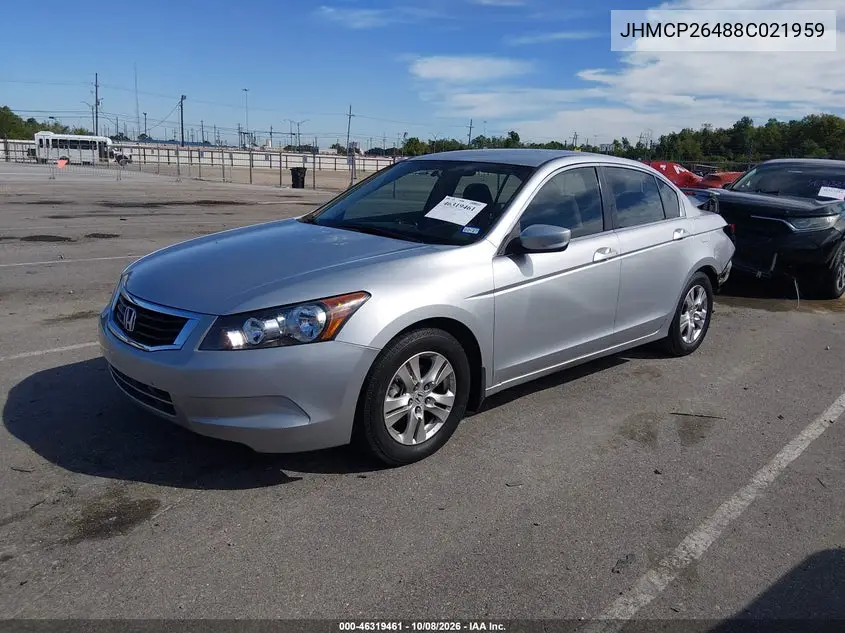 2008 HONDA ACCORD VIN JHMCP26488C021959 — фото 2