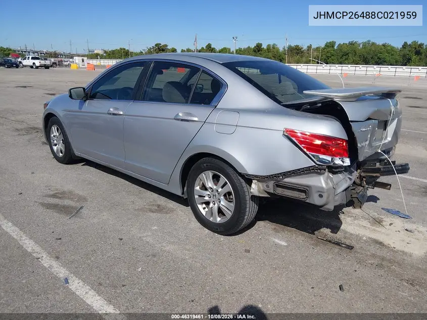 2008 HONDA ACCORD VIN JHMCP26488C021959 — фото 3