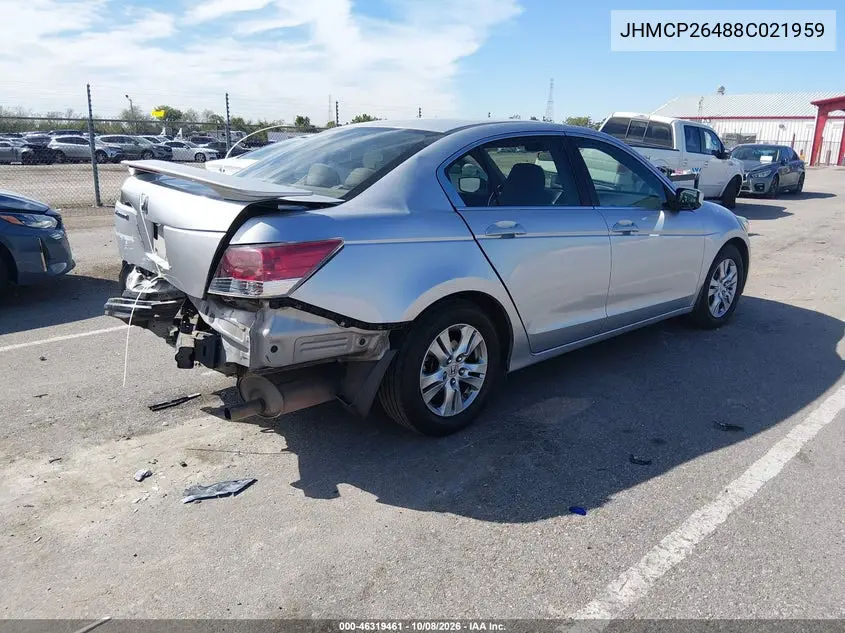 2008 HONDA ACCORD VIN JHMCP26488C021959 — фото 4