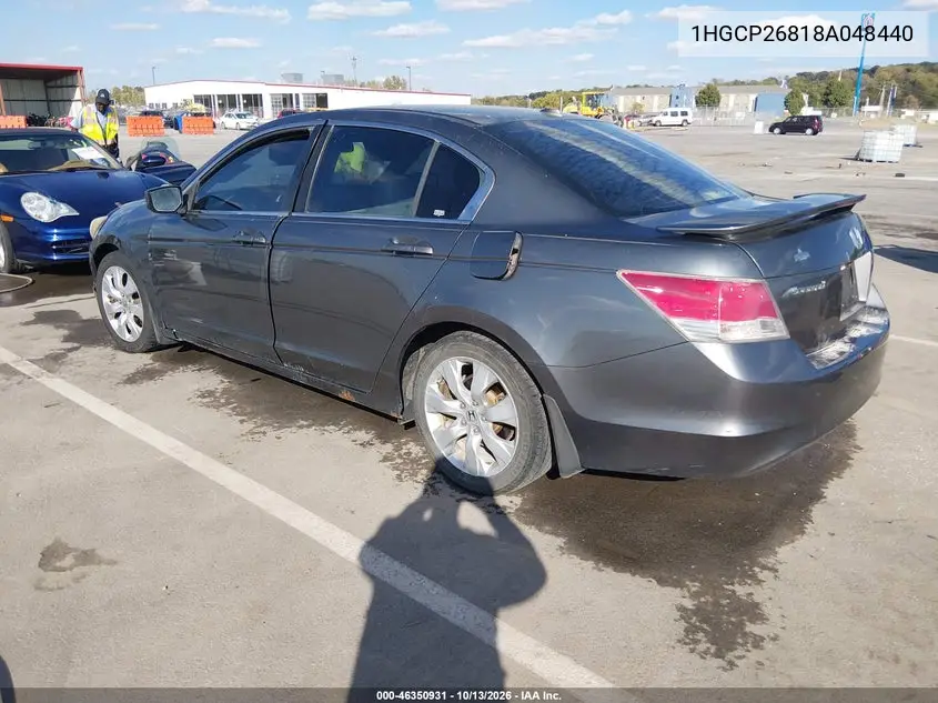 2008 HONDA ACCORD VIN 1HGCP26818A048440 — фото 3