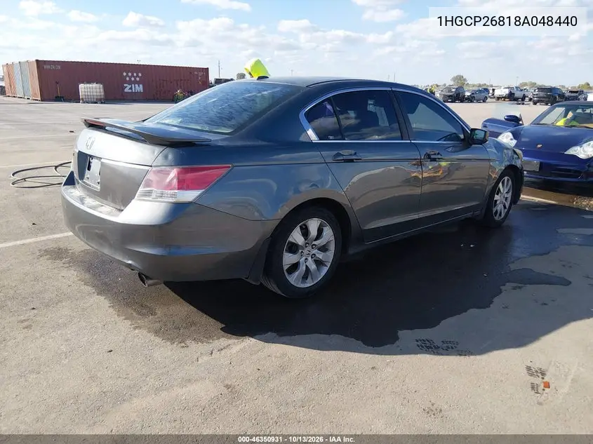 2008 HONDA ACCORD VIN 1HGCP26818A048440 — фото 4