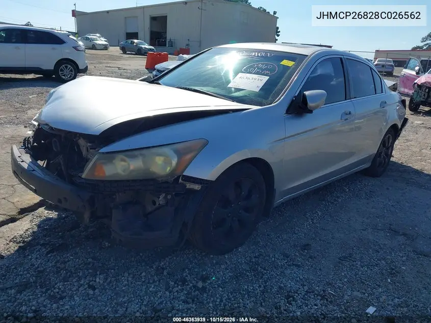 2008 HONDA ACCORD VIN JHMCP26828C026562 — фото 2