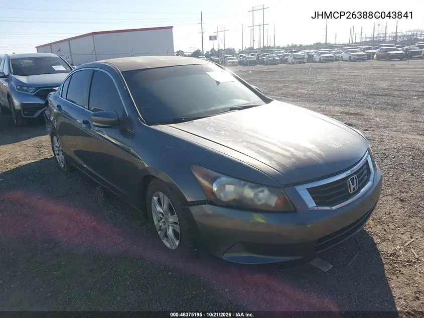 HONDA ACCORD 2008, VIN JHMCP26388C043841