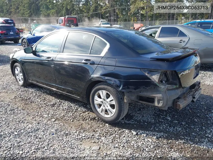 2008 HONDA ACCORD VIN JHMCP264X8C063713 — фото 3