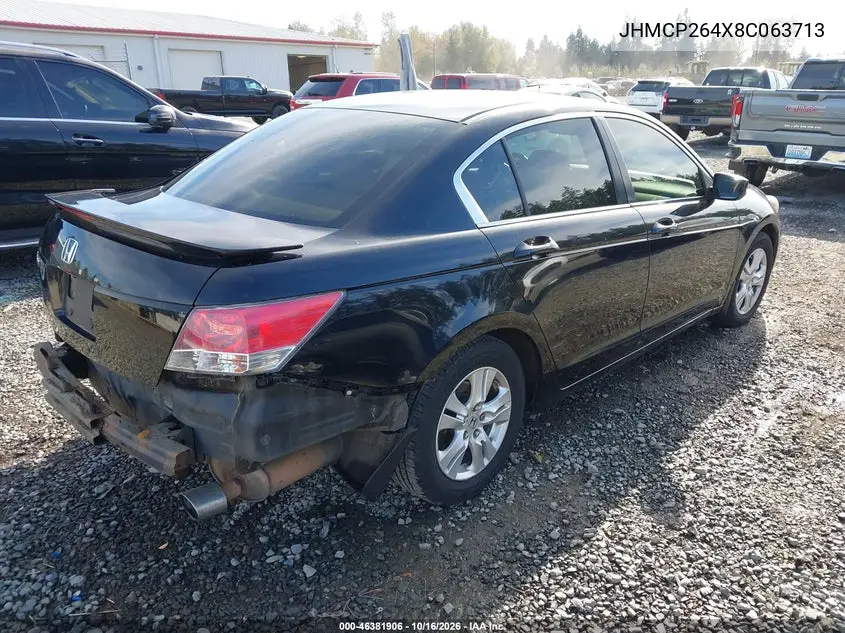2008 HONDA ACCORD VIN JHMCP264X8C063713 — фото 4