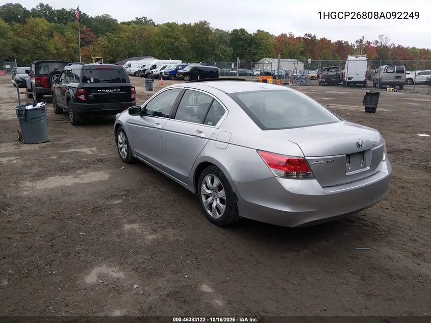 2008 HONDA ACCORD VIN 1HGCP26808A092249 — фото 3