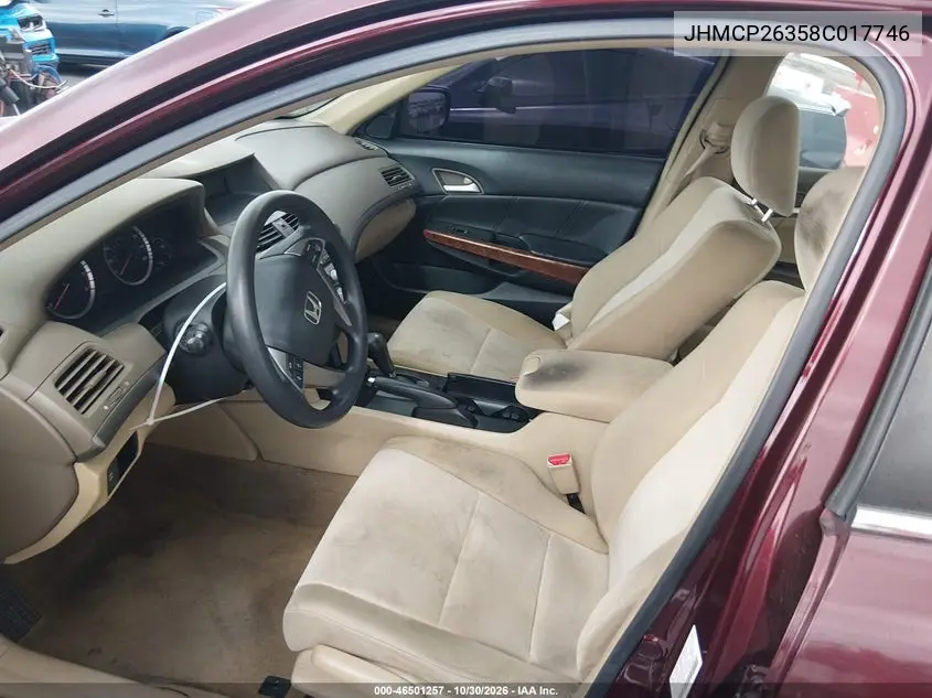 2008 HONDA ACCORD VIN JHMCP26358C017746 — фото 5