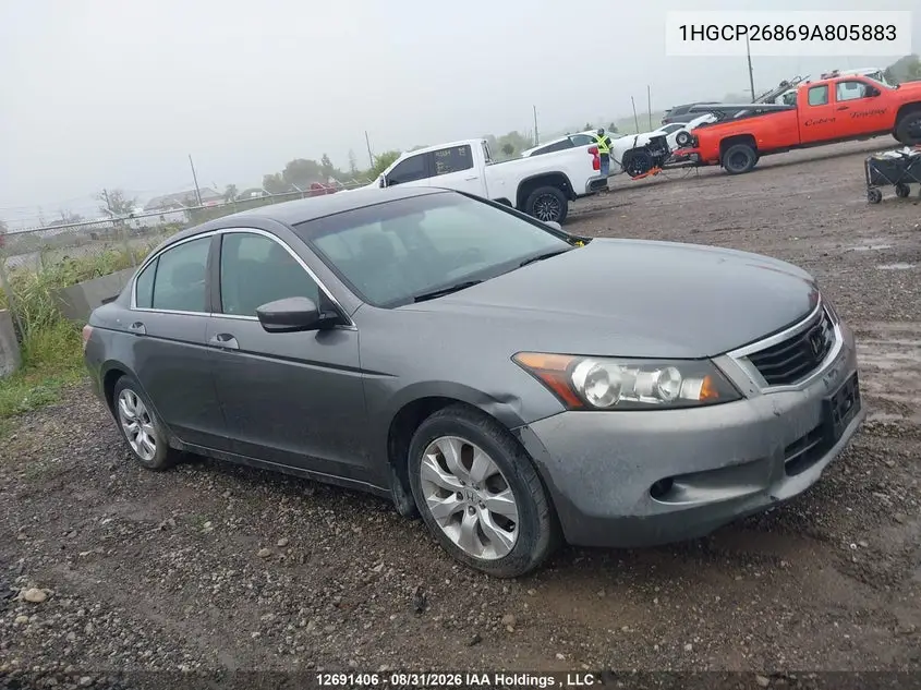 HONDA ACCORD 2009, VIN 1HGCP26869A805883