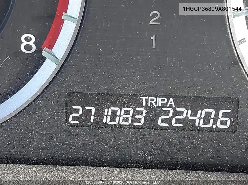 2009 HONDA ACCORD VIN 1HGCP36809A801544 — фото 14