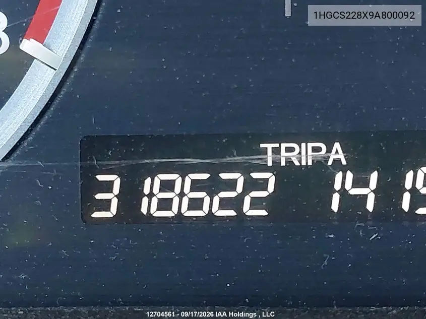2009 HONDA ACCORD VIN 1HGCS228X9A800092 — фото 16