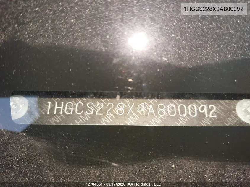 2009 HONDA ACCORD VIN 1HGCS228X9A800092 — фото 20