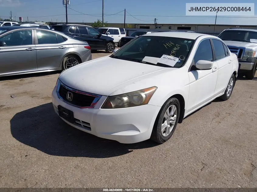 2009 HONDA ACCORD VIN JHMCP26429C008464 — фото 2