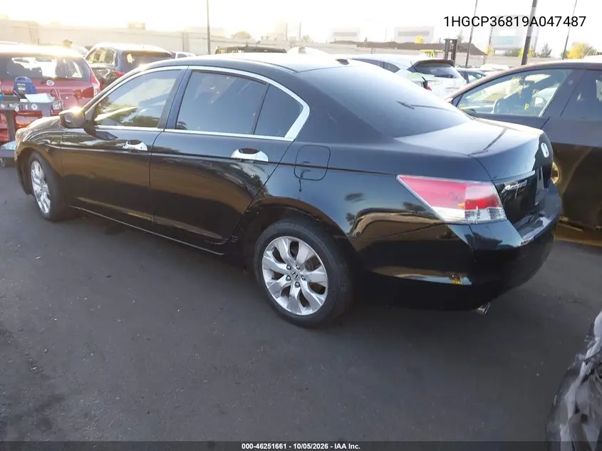 2009 HONDA ACCORD VIN 1HGCP36819A047487 — фото 3