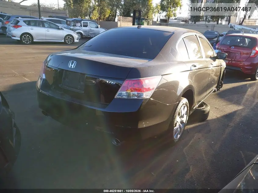 2009 HONDA ACCORD VIN 1HGCP36819A047487 — фото 4