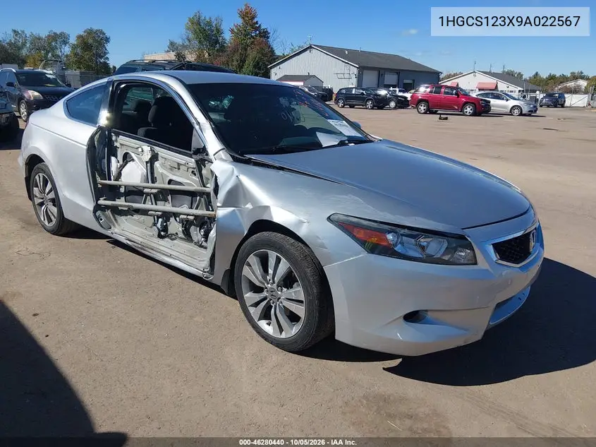 HONDA ACCORD 2009, VIN 1HGCS123X9A022567