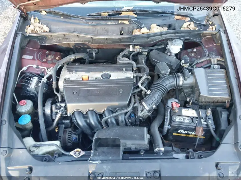 2009 HONDA ACCORD VIN JHMCP26439C016279 — фото 10