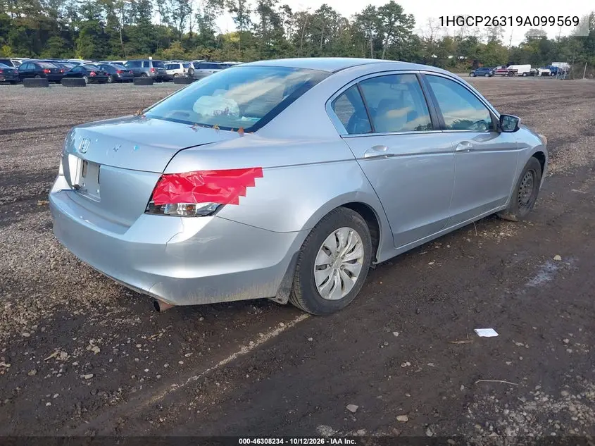 2009 HONDA ACCORD VIN 1HGCP26319A099569 — фото 4