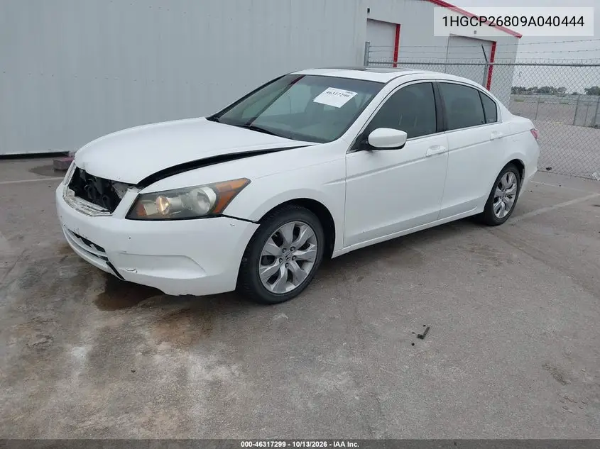 2009 HONDA ACCORD VIN 1HGCP26809A040444 — фото 2