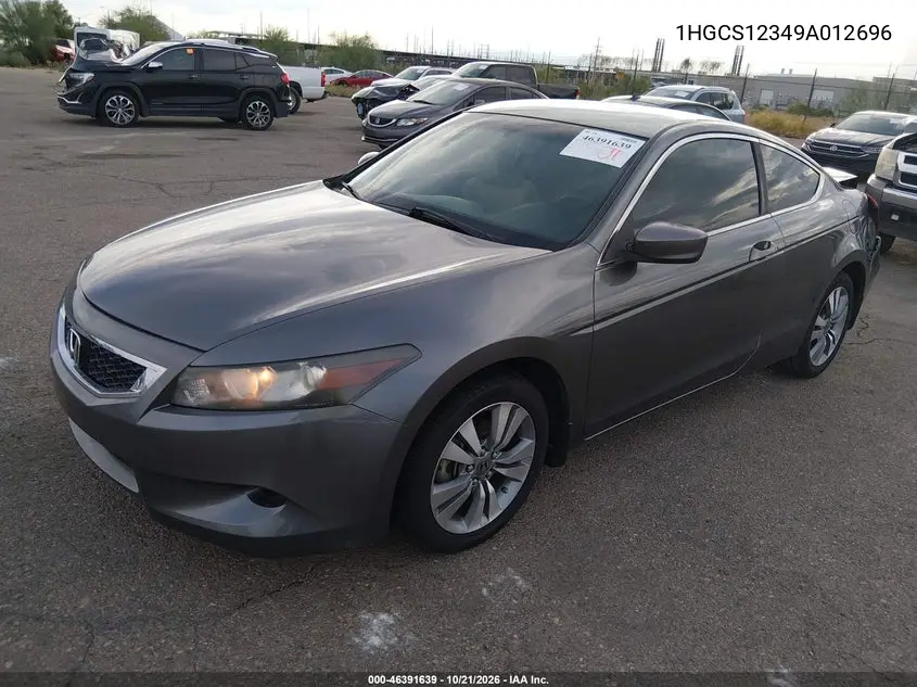 2009 HONDA ACCORD VIN 1HGCS12349A012696 — фото 2