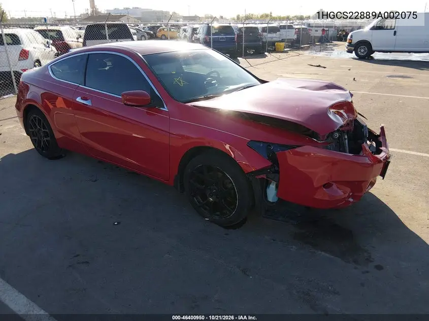 HONDA ACCORD 2009, VIN 1HGCS22889A002075