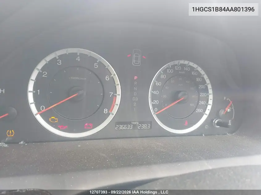 2010 HONDA ACCORD VIN 1HGCS1B84AA801396 — фото 7
