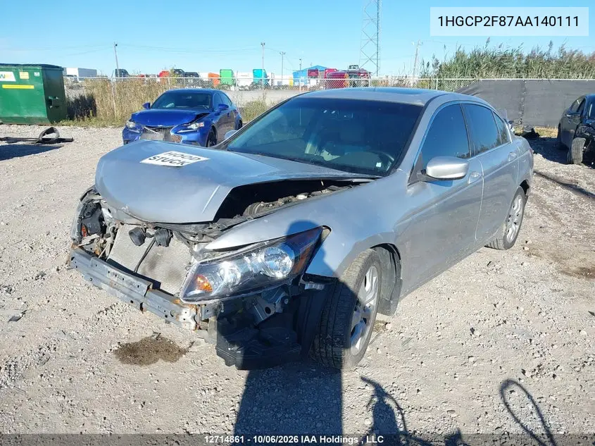 2010 HONDA ACCORD VIN 1HGCP2F87AA140111 — фото 2