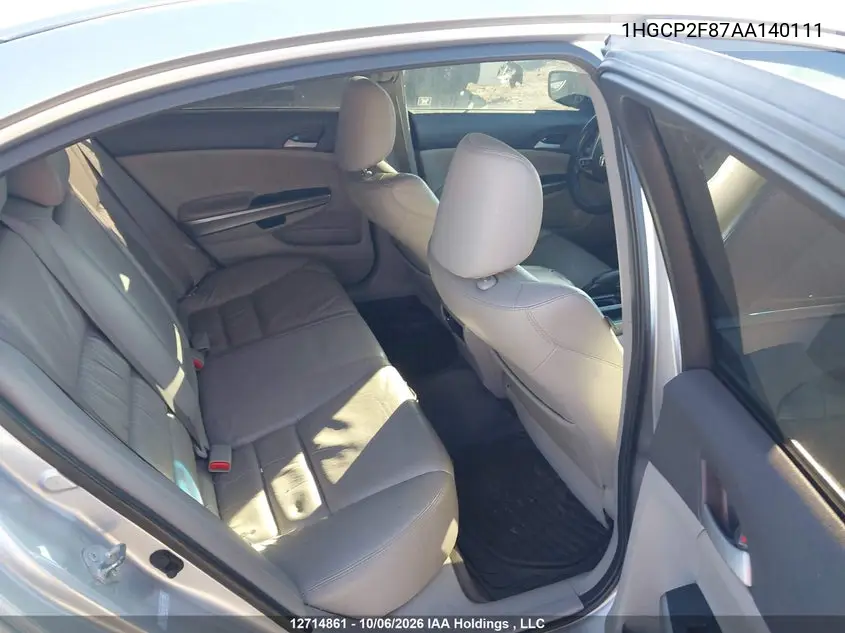 2010 HONDA ACCORD VIN 1HGCP2F87AA140111 — фото 8