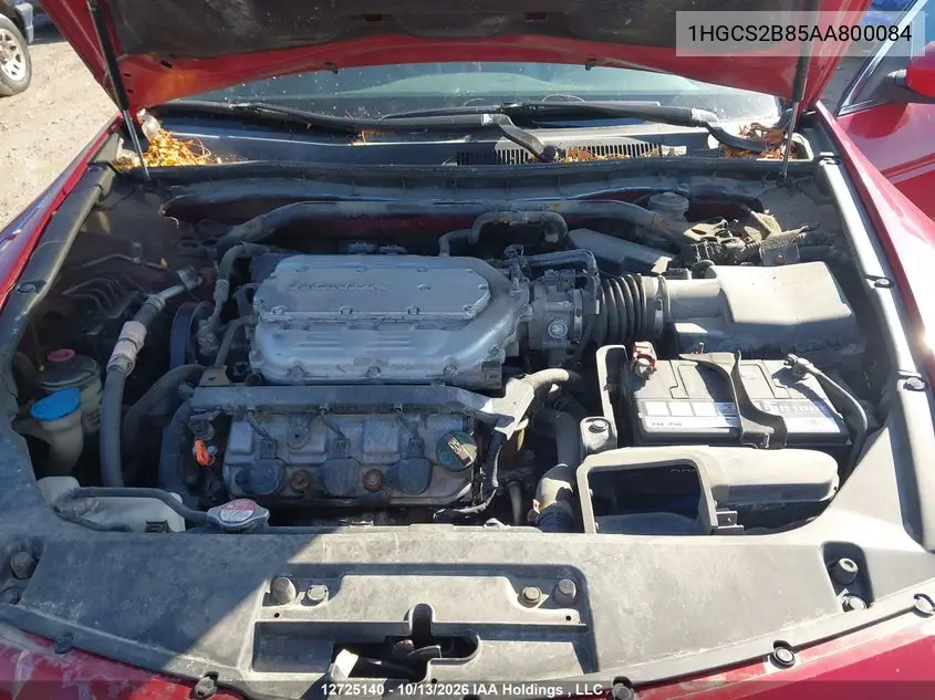 2010 HONDA ACCORD VIN 1HGCS2B85AA800084 — фото 10