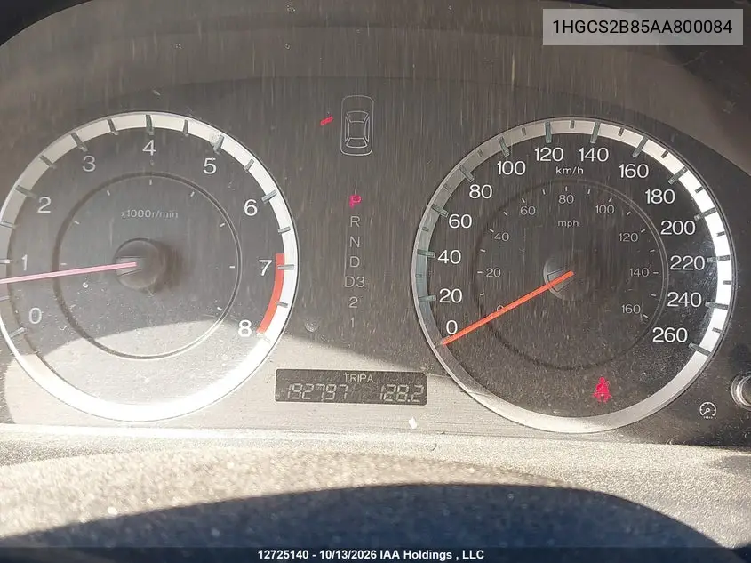 2010 HONDA ACCORD VIN 1HGCS2B85AA800084 — фото 7