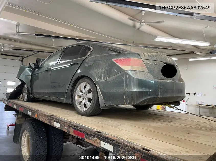 2010 HONDA ACCORD VIN 1HGCP2F86AA802549 — фото 3