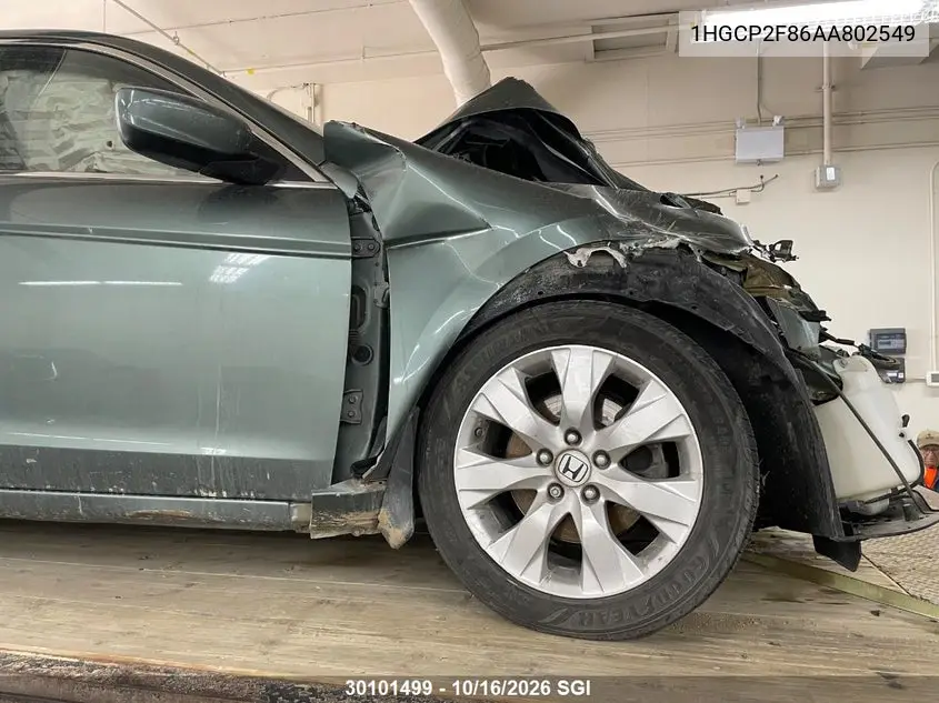 2010 HONDA ACCORD VIN 1HGCP2F86AA802549 — фото 4
